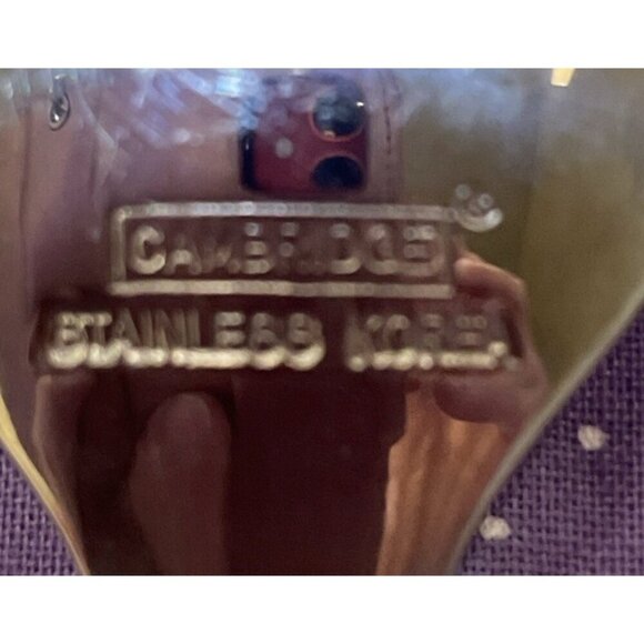 Cambridge Uptown Frosted Twist Ball Tip Stainless Gold Silver Oval Soup Spoons 4 - Picture 3 of 4